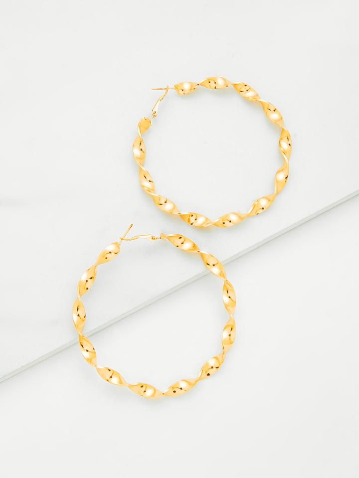 Shein Wave Design Hoop Earrings