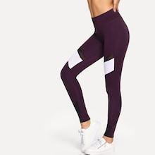 Shein Contrast Mesh Cut And Sew Leggings