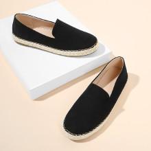 Shein Round Toe Suede Flat Slippers