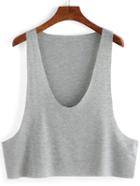 Shein Deep U Neck Crop Tank Top