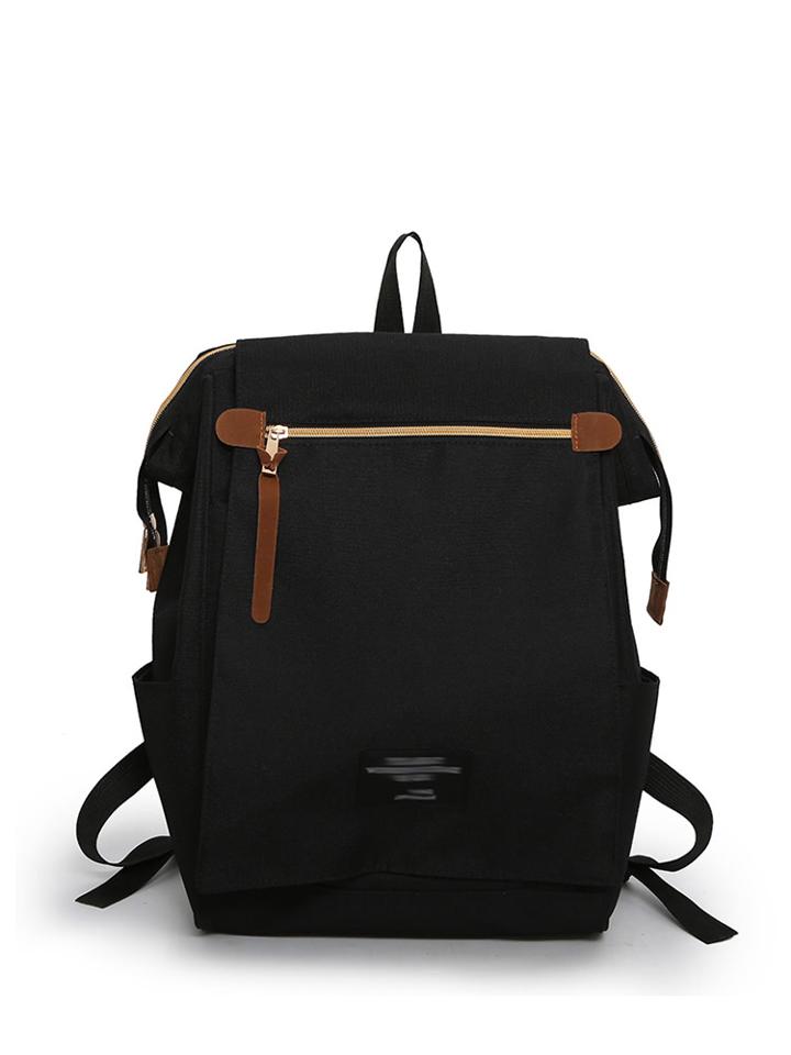 Shein Zip Detail Canvas Backpack