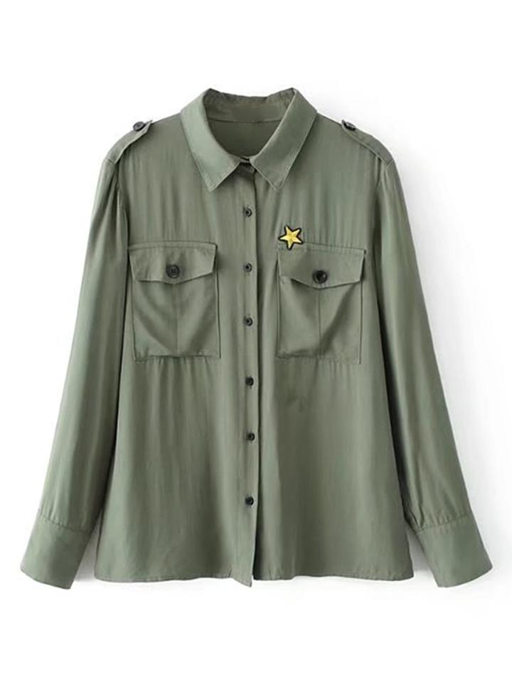 Shein Star Embroidery Equipment Blouse