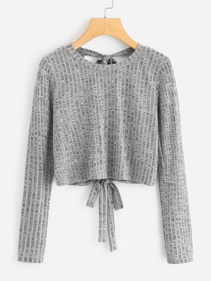 Shein Tie Back Knit Tee