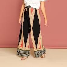 Shein Plus Geo Print Palazzo Leg Pants