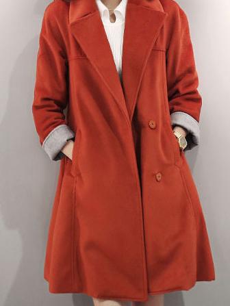 Shein Orange Shawl Collar Covered Button Coat