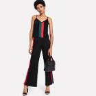 Shein Contrast Stripe Panel Cami Top With Wide Pants