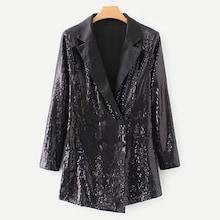 Shein Notched Neck Sequin Blazer Romper