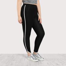 Shein Plus Contrast Binding Curved Hem Leggings