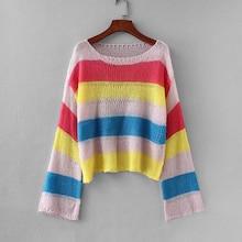 Shein Wide Stripe Open-knit Mohair Jumper