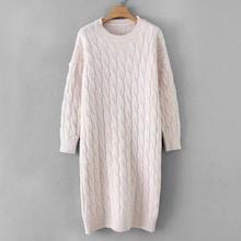 Shein Drop Shoulder Twisted Knit Sweater Dress