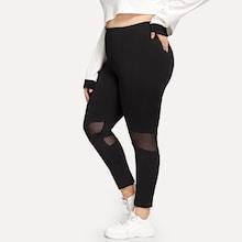 Shein Plus Contrast Mesh Leggings