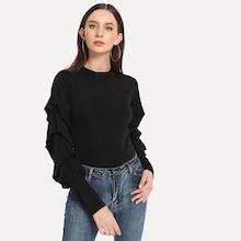Shein Solid Billow Sleeve Tee