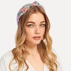 Shein Embroidered Flower Satin Headband