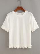Shein Flower Lace Trimmed T-shirt