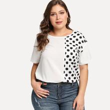 Shein Plus Contrast Spot Tee
