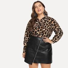 Shein Plus Leopard Print Blouse