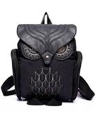 Shein Black Owl Pattern Shaped Backpack