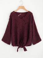 Shein Loose Knit Knotted Front Jumper