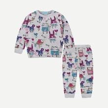 Shein Toddler Girls Cartoon Print Sweatshirt With Pants