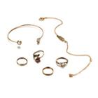 Shein Leaf Design Ring & Bracelet Set