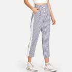 Shein Contrast Panel Striped Pants