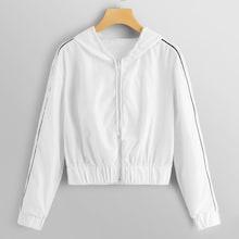 Shein Contrast Tipping Zipper Up Hoodie Jacket