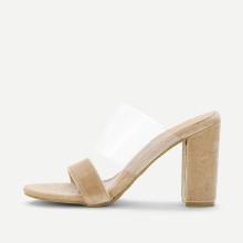 Shein Clear Design Peep Toe Heels