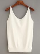 Shein Beige V Neck Tank Top