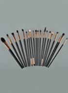 Shein 20pcs Professional Makeup Brushes Set Metal Make Up Brush Set-black