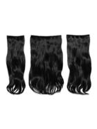 Shein Natural Black Clip In Soft Wave Hair Extension 3pcs