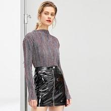 Shein Fitted Slim Ribbed Knit Tee