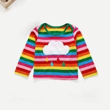 Shein Toddler Boys Rainbow Stripe Embroidered Tee