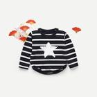Shein Toddler Girls Star Print Striped Sweatshirt