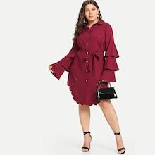 Shein Plus Layered Sleeve Collar Dress