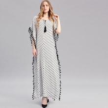 Shein Polka Dot Tassel Detail Dress