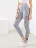Shein Flower Print Heathered Leggings