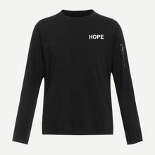 Shein Men Letter Print Zip Detail Tee