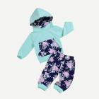 Shein Toddler Girls Floral Hoodie With Pants
