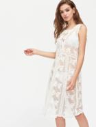Shein Crochet Insert Embroidered Cover Up Dress