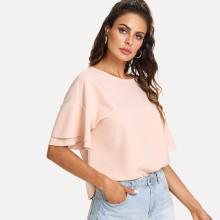 Shein Drop Shoulder Layered Sleeve Top