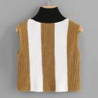 Shein High Neck Striped Sleeveless Sweater