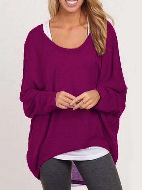 Shein High Low Loose Purple T-shirt