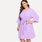 Shein Plus Knot Front Solid Dress