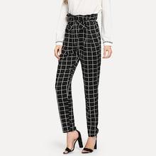 Shein Waist Belted Plaid Pants