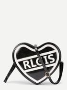 Shein Letter Print Heart Shaped Pu Bag