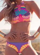 Rosewe Multicolored Two Piece Printed Summer Swimwear