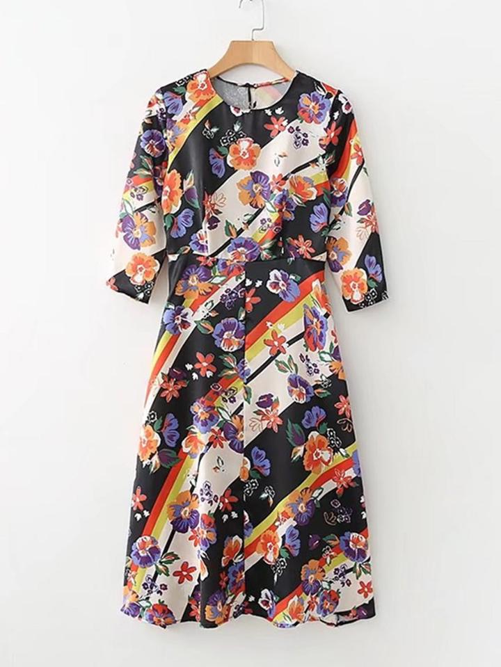 Shein Floral Print Smock Dress
