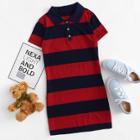 Shein Block Stripe Polo Dress