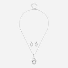 Shein Heart Shaped Pendant Necklace & Stud Earring Set