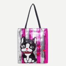 Shein Dot Pattern Sequin Tote Bag